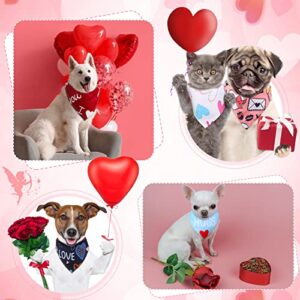 30 Pieces Mother's Day Dog Bandanas Dog Bibs Holiday Pet Costume Dog Cat Mother's Day Outfit Heart Triangle Scarf Kerchief for Small to Medium Pet Multicolor