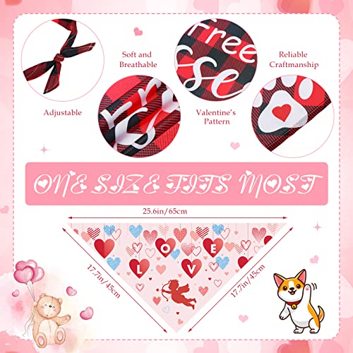 30 Pieces Mother's Day Dog Bandanas Dog Bibs Holiday Pet Costume Dog Cat Mother's Day Outfit Heart Triangle Scarf Kerchief for Small to Medium Pet Multicolor