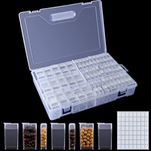 90 slots plastic seed storage box clear seed storage organizer with label stickers planting seed container with lid garden seed organizer with stickers for flower plants vegetable seeds (1)