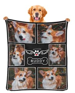warmthlove custom pet memorial gifts personalized throw blanket with photos in loving memory of dog picture blanket for sympathy remembrance gifts
