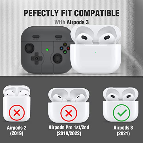 Valkit Compatible with Airpods 3rd Generation Case, Game Player Design Airpods 3 Case with Keychain for Men Women Soft Silicone Protective Cover Skin for Airpods 3rd Gen 2021