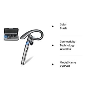 Bluetooth Headset, Wireless Bluetooth Hands Free Earpiece with Noise Canceling Mic, LED Battery Display Case, Single Handsfree Earphones for Driving/Office, Compatible with iPhone, Android Cell Phone