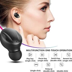 Hoseili【2022new editionBluetooth Headphones.Bluetooth 5.0 Wireless Earphones in-Ear Stereo Sound Microphone Mini Wireless Earbuds with Headphones and Portable Charging Case for iOS Android PC. XG1