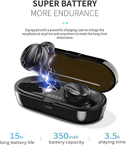 Hoseili【2022new editionBluetooth Headphones.Bluetooth 5.0 Wireless Earphones in-Ear Stereo Sound Microphone Mini Wireless Earbuds with Headphones and Portable Charging Case for iOS Android PC. XG1