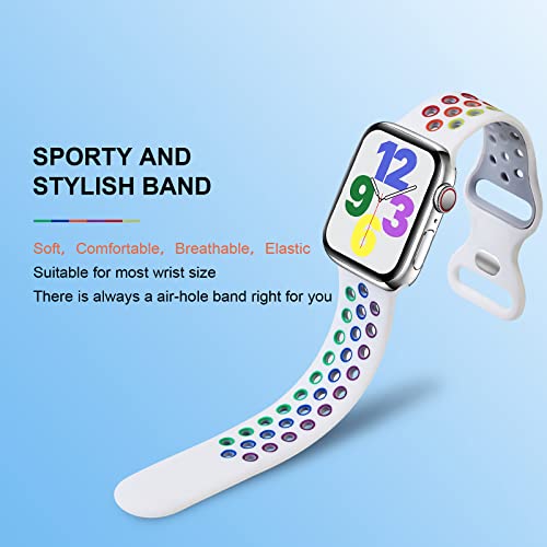 Gulemfy Compatible with Apple Watch Band - Silicone Sport Bands 42mm 44mm 45mm 49mm 38mm 40mm 41mm Man Women, Breathable Strap Replacement for iWatch Series SE 8 7 6 5 4 3 2 1 / Black