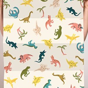 CENTRAL 23 Dinosaur Wrapping Paper for Kids - 6 Sheets of Gift Wrap and Tags - Dino and Palm Trees - Boys Birthday Gifts - Girls Birthday Wrapping Paper - Baby Shower - Recyclable - with Stickers