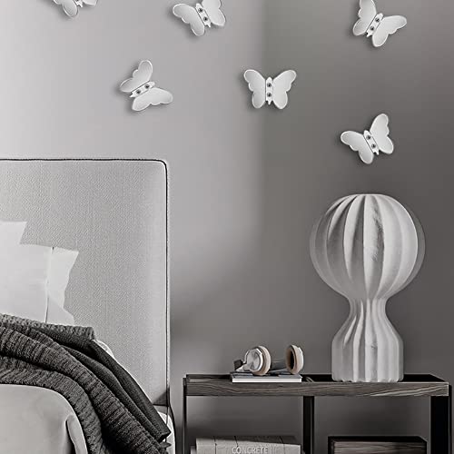 Mersuii 5pcs Butterfly Coat Hook Towels Storage Wall Hook Decoration Stainless Steel Hook Home Purses Clothes Hoodies Bath Towel Hangers for Hook Bathroom Kitchen Bedroom