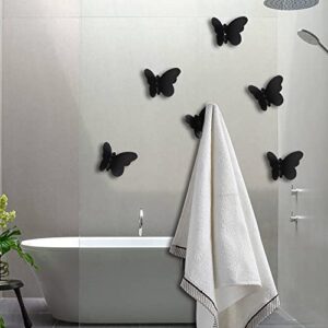 Mersuii 5pcs Butterfly Coat Hook Towels Storage Wall Hook Decoration Stainless Steel Hook Home Purses Clothes Hoodies Bath Towel Hangers for Hook Bathroom Kitchen Bedroom