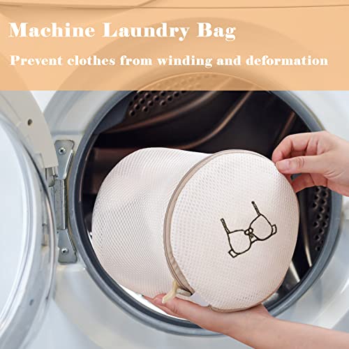 Yonchic Mesh Laundry Bag for Delicates, Durable Laundry Bags with Premium Zipper, Washing Machine Wash Bags for Blouse, Socks, Bra, Travel Organization Bag (1M, 1L, 1Bra Bag, 1 Round Bag)