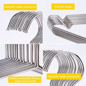 Hangers 100 Pack Wire Hangers Heavy Duty Clothes Hanger Ultra Thin Space Saving Metal Hangers16.5in by WYCQKL