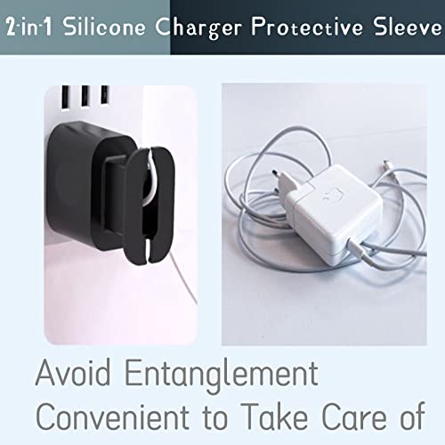 2 in 1 Silicone Charger Protector, 4 PCS 20w/18w Data Cable Winder Anti-Break Protection Cable Storage Compatible with 12/13/14 iPhone Charger Silicone Protective Case