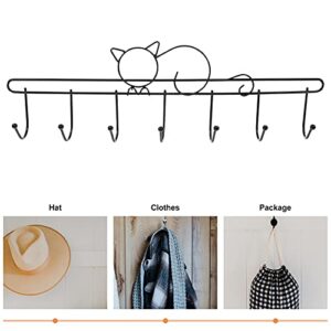 HOMSFOU 1pc Hangers Cat Simple Kitchen Home Purse Hook- Mounted Rail Practical Mount Hook Clothes Hooks Hats Back Wall Hanging Lovely Door Organizer Storage with Rustproof Art