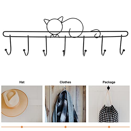 HOMSFOU 1pc Hangers Cat Simple Kitchen Home Purse Hook- Mounted Rail Practical Mount Hook Clothes Hooks Hats Back Wall Hanging Lovely Door Organizer Storage with Rustproof Art