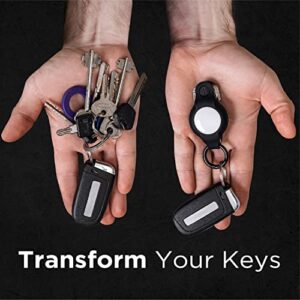 KeySmart Air Flex AirTag Holder, Compatible Apple AirTag Keychain, Compact Air Tag Keyholder Key Organizer Keychain, Silicone Case for Apple Tag, Keyring to Attach Car Key Fob - (up to 5 Keys, Black)