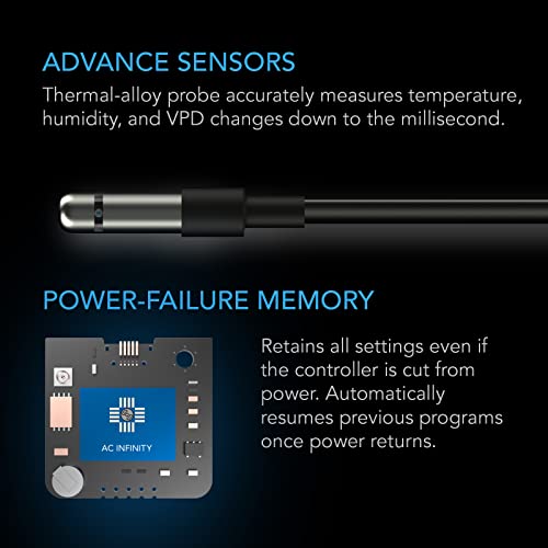 AC Infinity Controller 69 PRO, Smart Environmental Controller with Temperature, Humidity, VPD, Timer, Cycle, Schedule Controls, for Grow Tent Cooling Ventilation Lighting