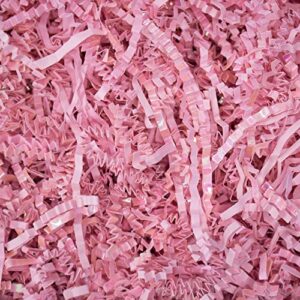 magicwater supply - 1 lb - diamond light pink - crinkle cut paper shred filler great for gift wrapping, basket filling, birthdays, weddings, anniversaries, valentines day, and other occasions