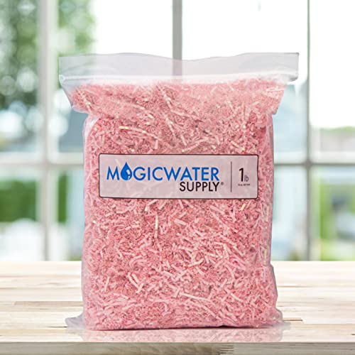 MagicWater Supply - 1 LB - Diamond Light Pink - Crinkle Cut Paper Shred Filler great for Gift Wrapping, Basket Filling, Birthdays, Weddings, Anniversaries, Valentines Day, and other occasions