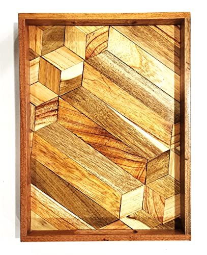 WOODECOR Geometric Decorative Tray Rectangular Shape wstr003