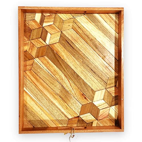 WOODECOR Geometric Decorative Tray Rectangular Shape wstr003