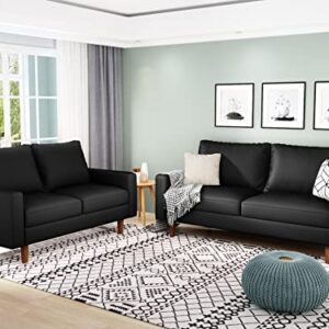 Meeyar Couches for Living Room,70''Width Comfy Sofa 3 Seater Sofa for Living Room 3 Seater Comfy Couch Room Couch for Bedroom Sofa for Office,Black