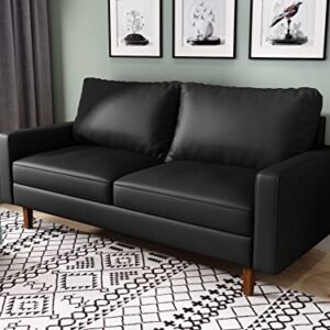 Meeyar Couches for Living Room,70''Width Comfy Sofa 3 Seater Sofa for Living Room 3 Seater Comfy Couch Room Couch for Bedroom Sofa for Office,Black