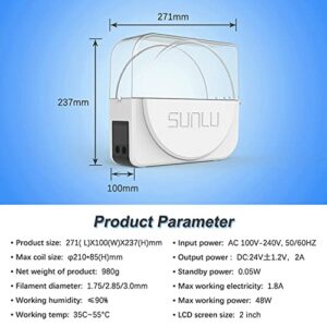 [2023 Official Upgrade] SUNLU 3D Printer Filament Dryer S1 Plus with Fan, Upgraded Dry Box for Filament Storage Holder, Compatible with 1.75 2.85 3.00 3D Filament, Keep Filament Dry During 3D Printing