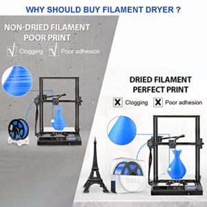 [2023 Official Upgrade] SUNLU 3D Printer Filament Dryer S1 Plus with Fan, Upgraded Dry Box for Filament Storage Holder, Compatible with 1.75 2.85 3.00 3D Filament, Keep Filament Dry During 3D Printing