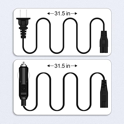 Andvon Electric Lunch Box 110V/24V Cable, Electric Food Warmer Cable for Car/Home Use 2.6FT 2 Prong AC,Heated Lunch Box Replacement Cable US