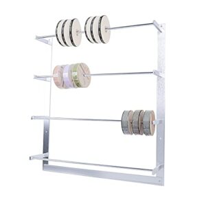 wire spool rack ribbon rack, thread holder ribbons roll storage rack sewing tool 4 rods, wall mounted large thread holder space saving, used to key holder, sundries, rings, necklaces, jewelry