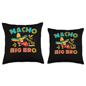 Cinco de Mayo Party Gift Tee Nacho Average Big Bro Brother Sibling Cinco de Mayo Party Throw Pillow, 16x16, Multicolor
