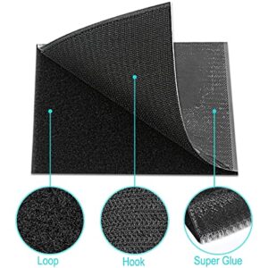 Couch Cushion Grip Pads, 12 PCS Hook and Loop Pad with Adhesive to Keep Couch Cushions from Sliding, for Couch,Sofa and Mattress (Black, 6"x 6")