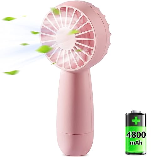 Handheld Fan Mini Portable Fan, 8-25 Hours Personal Hand Held Fan, USB Rechargeable Small Portable Fan, 3 Speeds Battery Operated Pocket Mini Fan, Powerful Makeup Eyelash Fan for Travel Indoor Outdoor