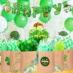 SANNIX 100 Sheets St. Patrick's Day Tissue Paper Irish Shamrock Clover Green Bulk Gift Wrapping Paper for St. Patrick's DIY Crafts Spring Holiday Decoration Gift Packing Favors, 19.7 ×13.8 Inch