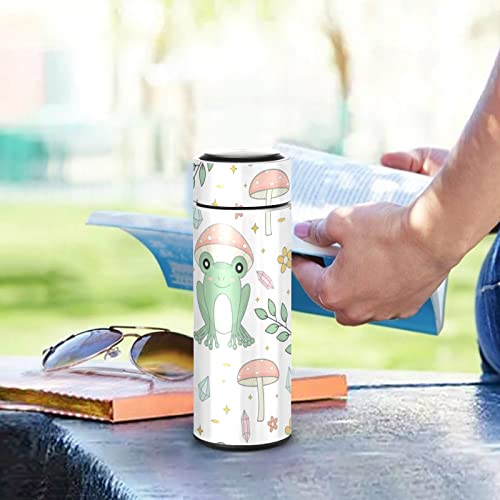 senya Water Bottle Frog and Mushrooms Vacuum Insulated Stainless Steel, Double Walled, 17 Oz,Keep Cold or Hot Water Bottle(229vb0a)