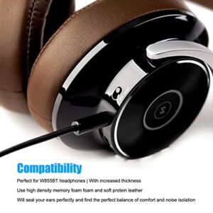 KOSDFOGE Replacement Ear Cushion Protein Leather Wearproof Headphone Ear Pads Compatible with Edifier W855BT(Brown)