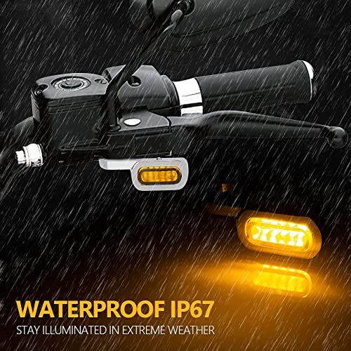 HAZAWA Led Motorcycle Turn Signals Switchback Mini Blinkers Handlebar Marker Light Compatible with Harley Sportster 1200 Iron 883 (Specific CH-Amber)