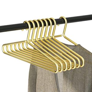 17”premium matte gold aluminum coat hangers 10 pcs,gold metal suit hangers,aluminum alloy clothes hangers（gold