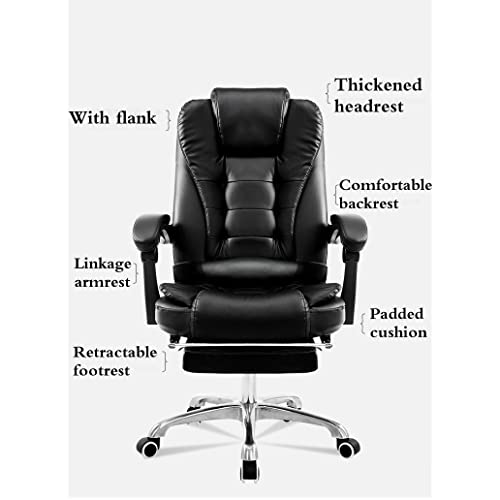 SEASD Office Chair Multifunction Office Computer Chair Swivel Reclining Boss Chair Household Study Room