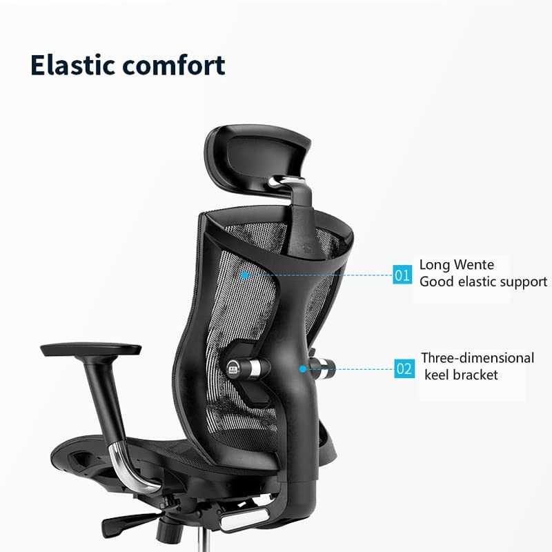 SEASD Ergonomic Computer Chair Home Waist Engineering Office Chair E-Sports Seat Human Design Multi-Function Adjustment