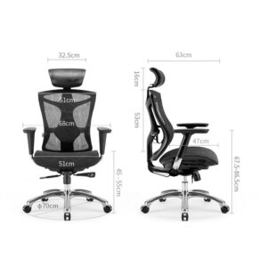 SEASD Ergonomic Computer Chair Home Waist Engineering Office Chair E-Sports Seat Human Design Multi-Function Adjustment