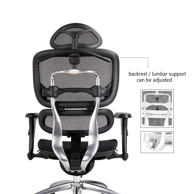 SEASD Ergonomic Waist Computer Chair Home Game Lift Study Office Chair Comfortable Sedentary Boss Intelligent Lumbar Support