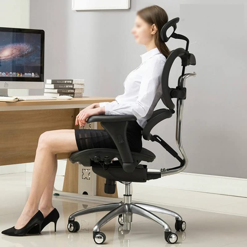 SEASD Ergonomic Waist Computer Chair Home Game Lift Study Office Chair Comfortable Sedentary Boss Intelligent Lumbar Support