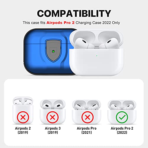 Valkit Compatible Airpods Pro 2nd Generation Case Clear + Valkit Compatible Airpods Pro 2nd Generation Case Cover with Lock for Men Women Bundle