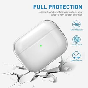 Valkit Compatible Airpods Pro 2nd Generation Case Clear + Valkit Compatible Airpods Pro 2nd Generation Case Cover with Lock for Men Women Bundle