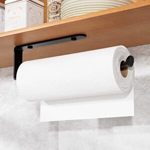 paper towel holder - self-adhesive or drilling, wall-mounted paper towel rack matte black, kitchen towel rack under cabinet, suitable for pantry, kitchen, bathroom