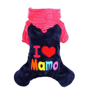 dog four legged autumn winter thick hoodiesi love mom papa pet clothes fleece dog sweater cute outfit puppy pajamas