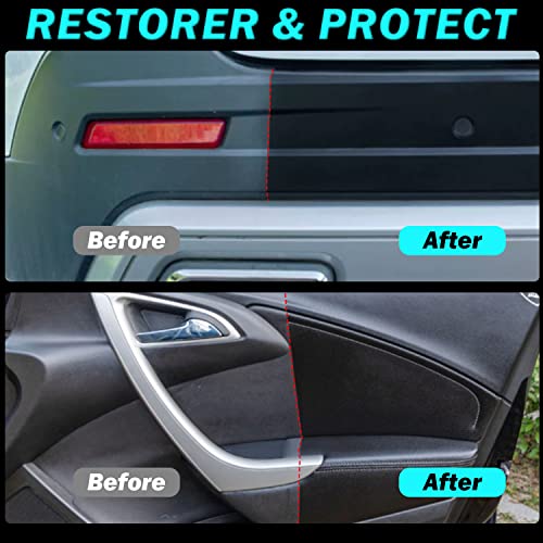 Plastic Restorer for Cars, Ceramic Trim Coat Kit Quick Plastic Trim Restorer, Automotive Interior Plastic Part Ceramic Coating with Sponge and Nozzle, Resists Water, UV Rays, Dirt, Not Dressing, 200ml