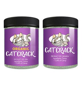 cat crack catnip 1 cup bundled with organic catnip 1 cup, premium blend safe for cats, infused with maximum potency your kitty is sure to go crazy