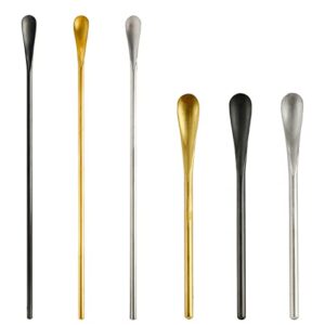 6pcs coffee stirrers sticks, stirring ground espresso use french press brew method, stainless steel bar spoon for hot tea coke cocktail mixing
