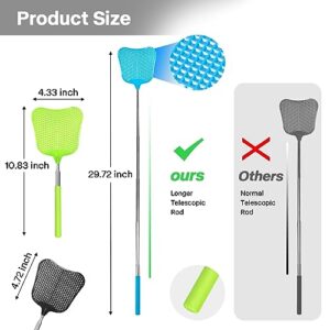 Fly Swatters-Begonia Telescopic Flyswatter Heavey Duty Set with Stainless Steel Extendable Handles for Indoor/Outdoor/Classroom/Office (3 Pack)